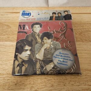 New JONAS BROTHERS Stretchable Fabric Book Cover Disney Reusable Washable Sealed